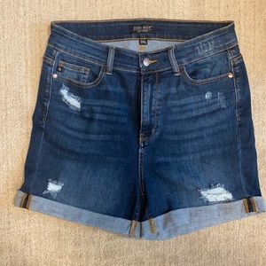 Judy Blues Denim High Waist Distressed Cuff Shorts
